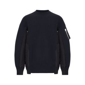 Sacai Men Cotton Blend Sweatshirt With Nylon Details Applied